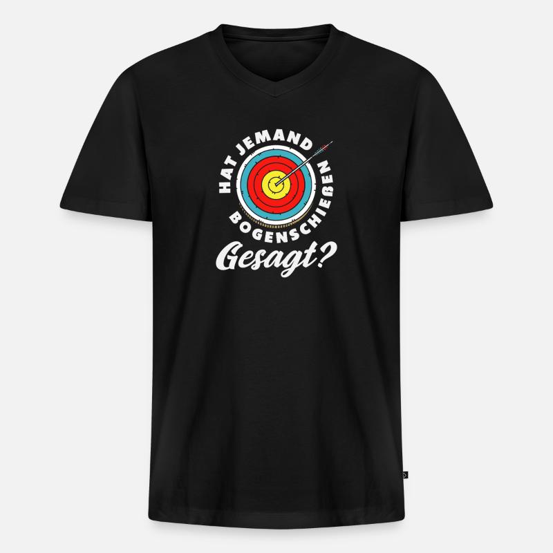 Ich gehe Bogenschießen - Männer Premium Bio T-Shirt mit V-Ausschnitt - Schwarz