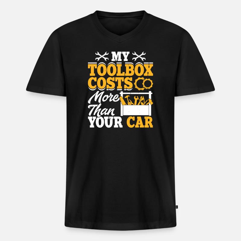 Mechaniker Mechatroniker Schrauber Geschenk - Männer Premium Bio T-Shirt mit V-Ausschnitt - Schwarz