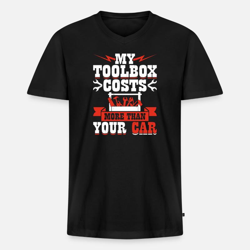 Mechaniker Mechatroniker Schrauber Geschenk - Männer Premium Bio T-Shirt mit V-Ausschnitt - Schwarz