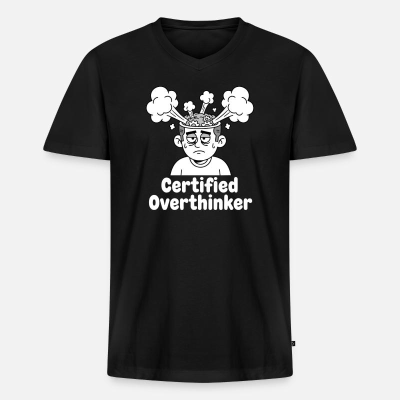 Zertifizierter Überdenker - Männer Premium Bio T-Shirt mit V-Ausschnitt - Schwarz
