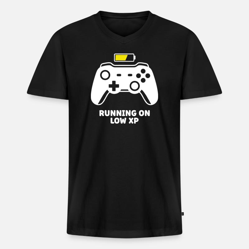 Running on Low XP Controller - Männer Premium Bio T-Shirt mit V-Ausschnitt - Schwarz