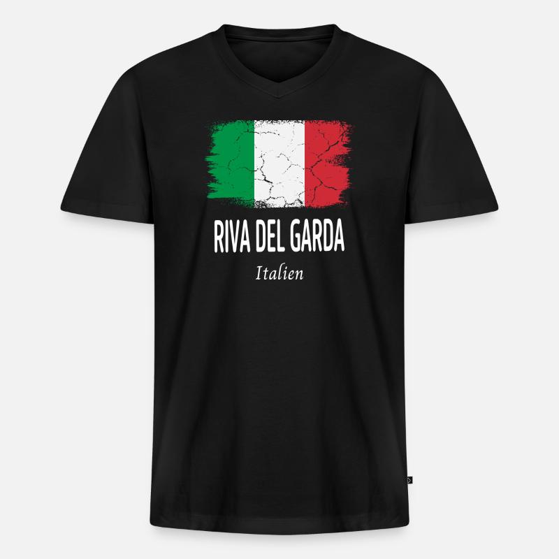Riva del Garda - Männer Premium Bio T-Shirt mit V-Ausschnitt - Schwarz