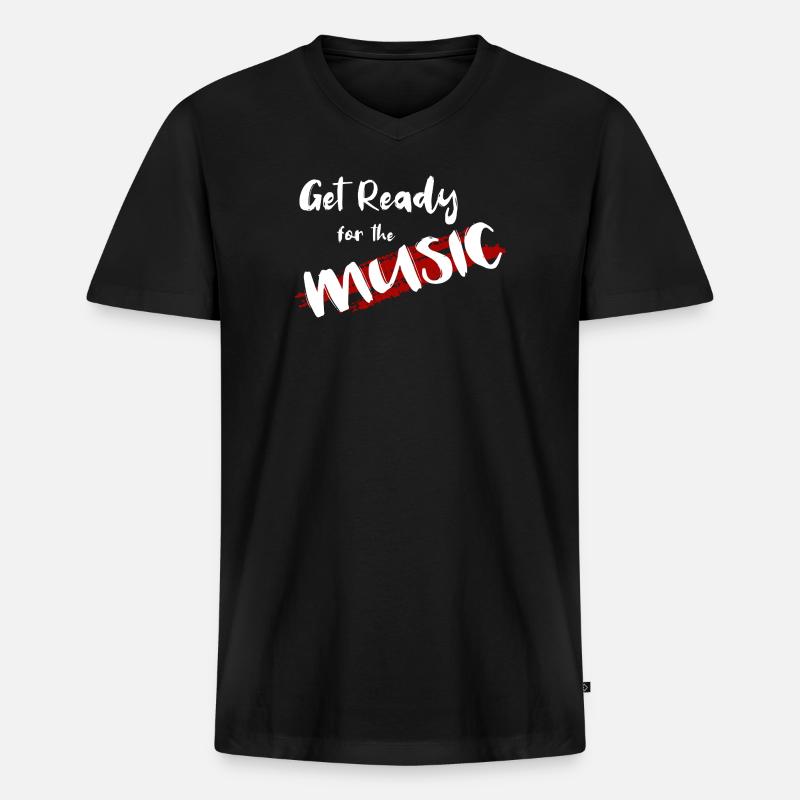 Get Ready - Männer Premium Bio T-Shirt mit V-Ausschnitt - Schwarz