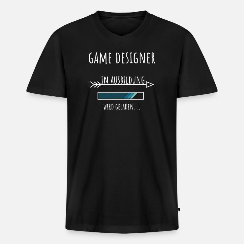 Game Design Beruf Ausbildung Game Designer - Männer Premium Bio T-Shirt mit V-Ausschnitt - Schwarz