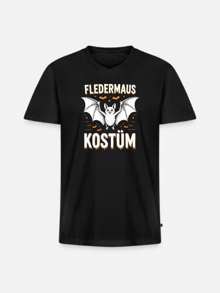 Fledermaus Kostüm Halloween Karneval - Männer Premium Bio T-Shirt mit V-Ausschnitt - Schwarz