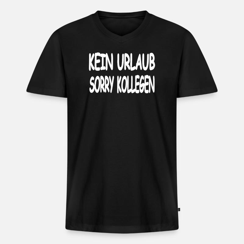 Urlaub - Männer Premium Bio T-Shirt mit V-Ausschnitt - Schwarz