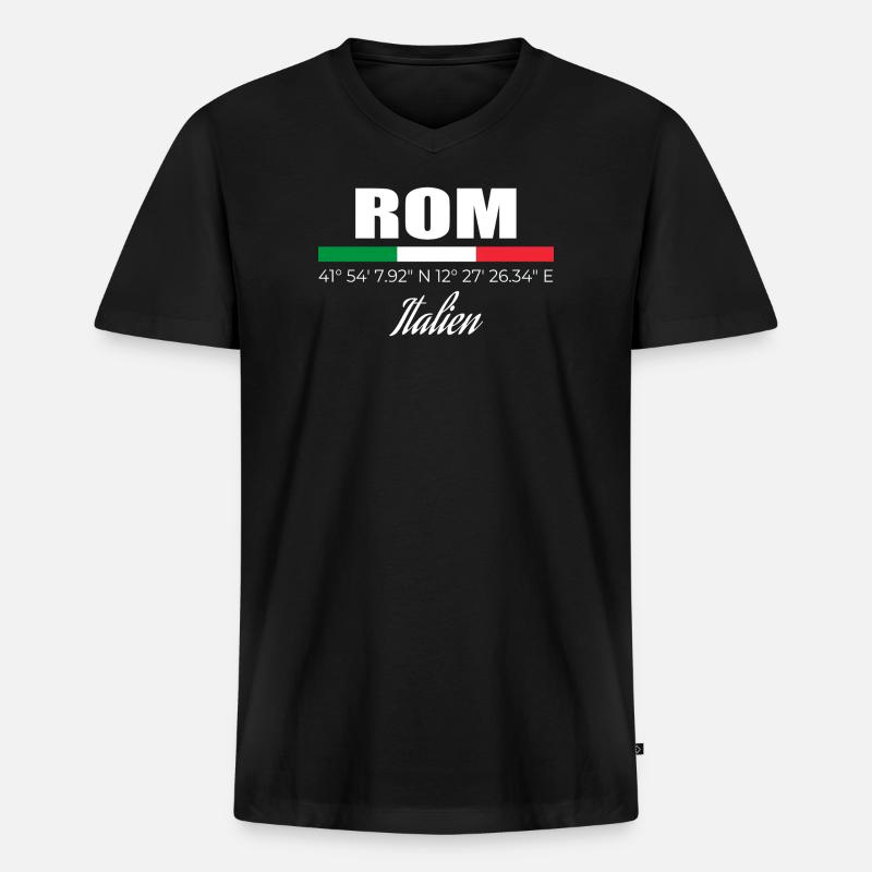 Rom - Männer Premium Bio T-Shirt mit V-Ausschnitt - Schwarz