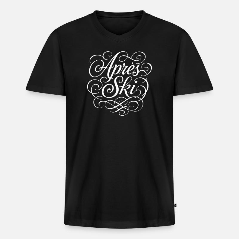 Apres Ski Spruch - Männer Premium Bio T-Shirt mit V-Ausschnitt - Schwarz