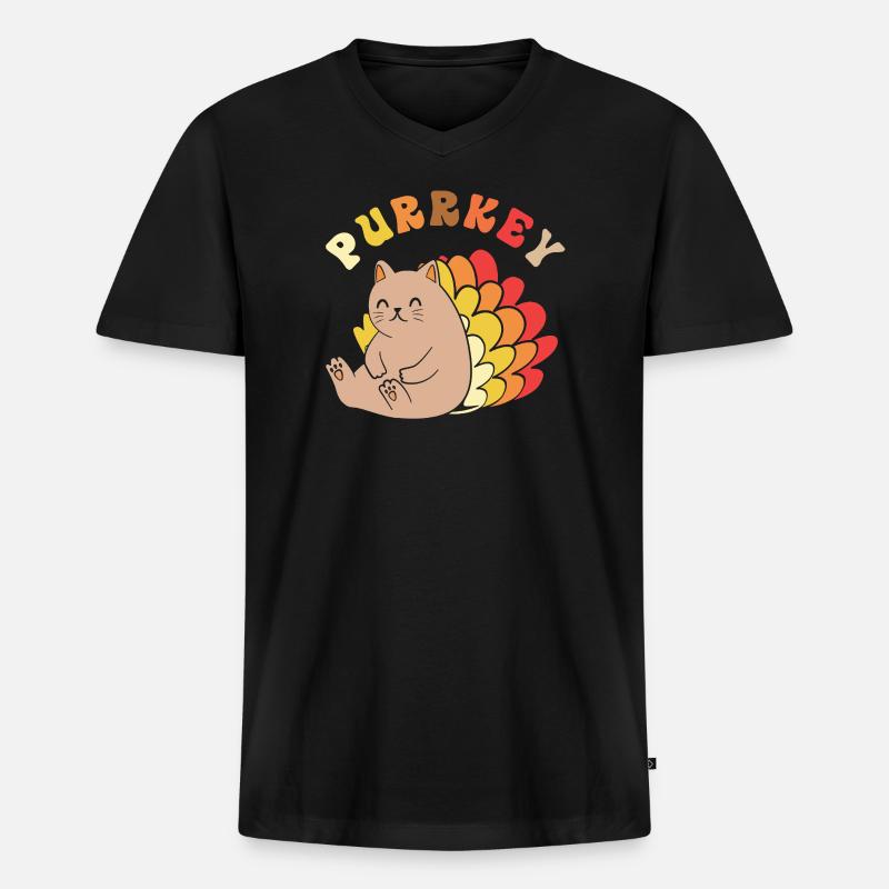 Thanksgiving Mama Mutter Oma Großmutter - Männer Premium Bio T-Shirt mit V-Ausschnitt - Schwarz