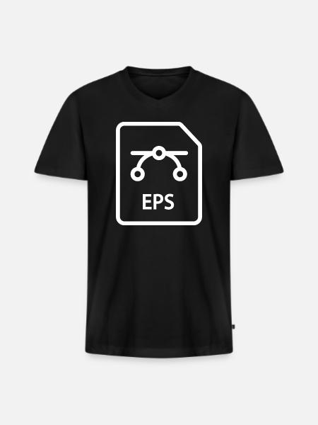 Fichier EPS - T-shirt encolure en V Premium bio Homme - noir