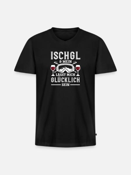 Ischgl Wine Fun After Ski Alpine Party - Premium økologisk T-skjorte med V-hals for menn - svart