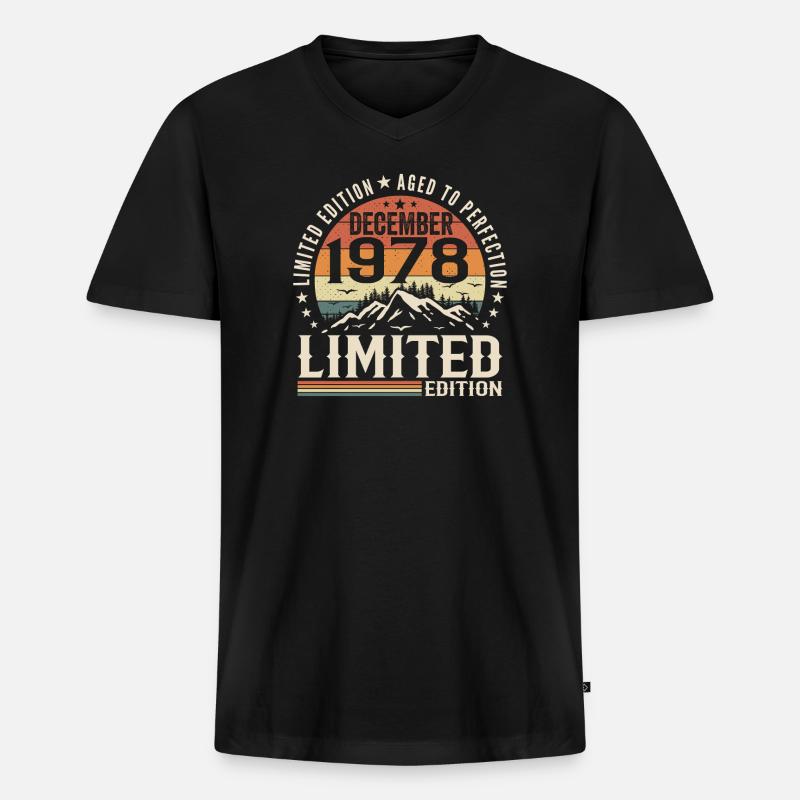 Dezember 1978 - Männer Premium Bio T-Shirt mit V-Ausschnitt - Schwarz