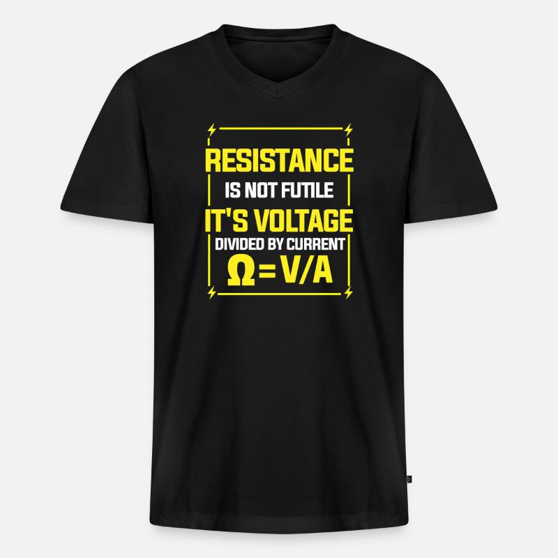 Physik Phyiker Physikstudent Physiklehrer - Männer Premium Bio T-Shirt mit V-Ausschnitt - Schwarz