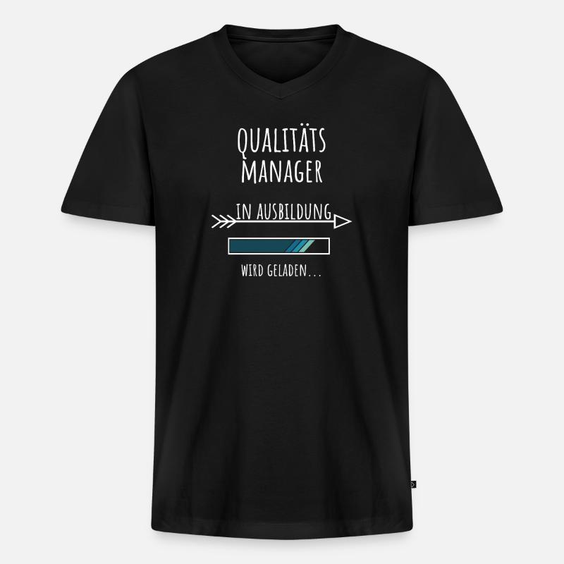 Qualitätsmanagement Studium Beruf Qualitätsmanager - Männer Premium Bio T-Shirt mit V-Ausschnitt - Schwarz