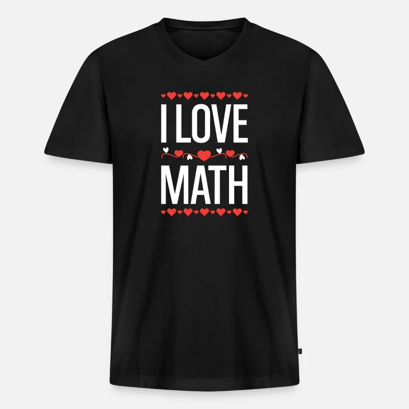 I Love Math Design - Männer Premium Bio T-Shirt mit V-Ausschnitt - Schwarz