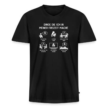 Kletterer Klettern Humor Freizeit - Männer Premium Bio T-Shirt mit V-Ausschnitt - Schwarz - Vorne - Nico (187cm)