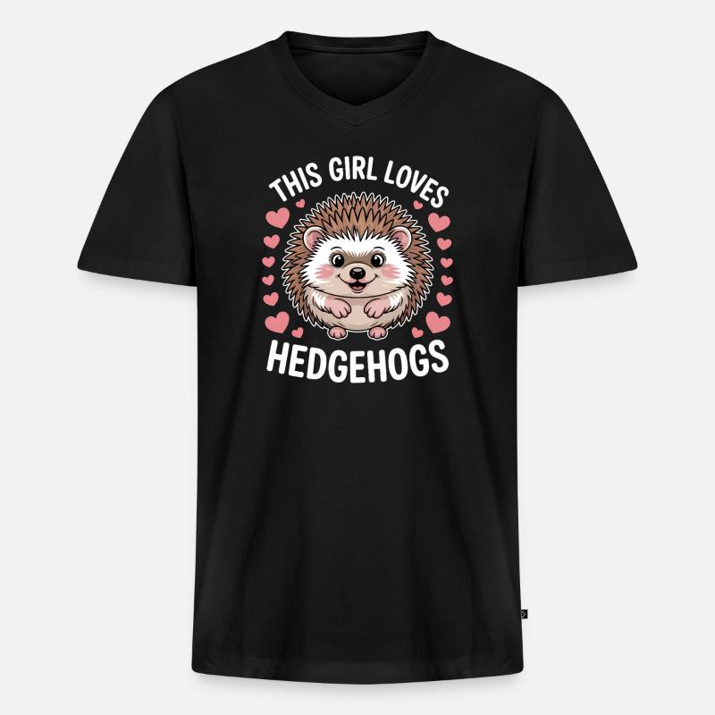 Igel Spruch Mädchen Lustiges Igel Geschenk - Männer Premium Bio T-Shirt mit V-Ausschnitt - Schwarz