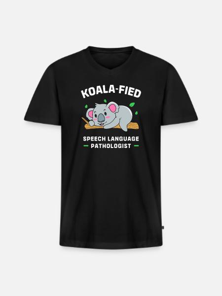 Speech Pathologist SLP Speech Therapist - Men's Premium Organic T-shirt with V-neck - black