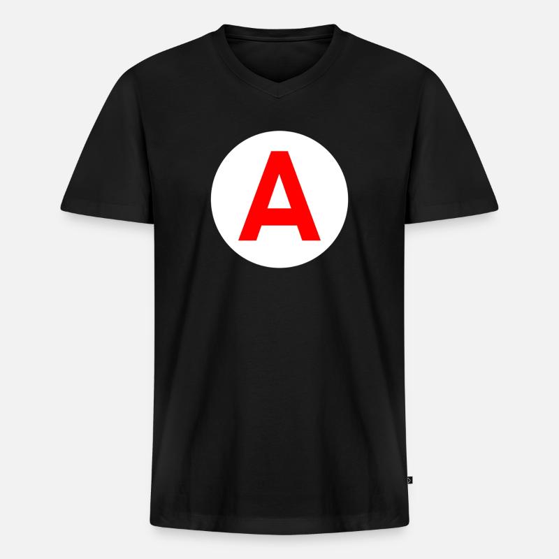 a - Männer Premium Bio T-Shirt mit V-Ausschnitt - Schwarz