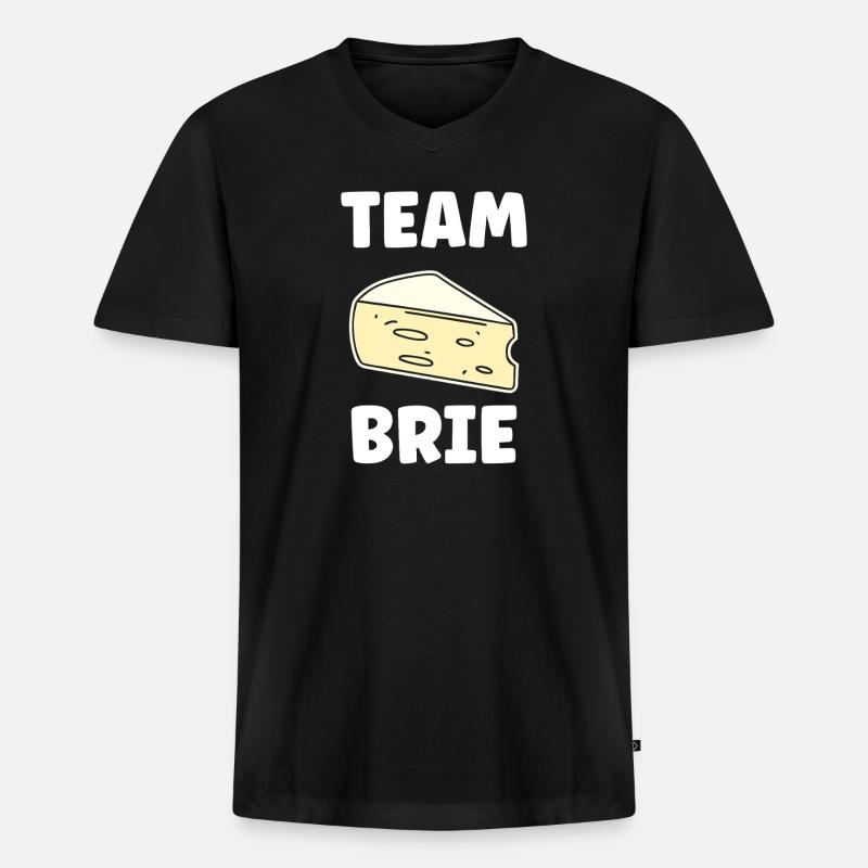 Humor Brie-Käse - Männer Premium Bio T-Shirt mit V-Ausschnitt - Schwarz