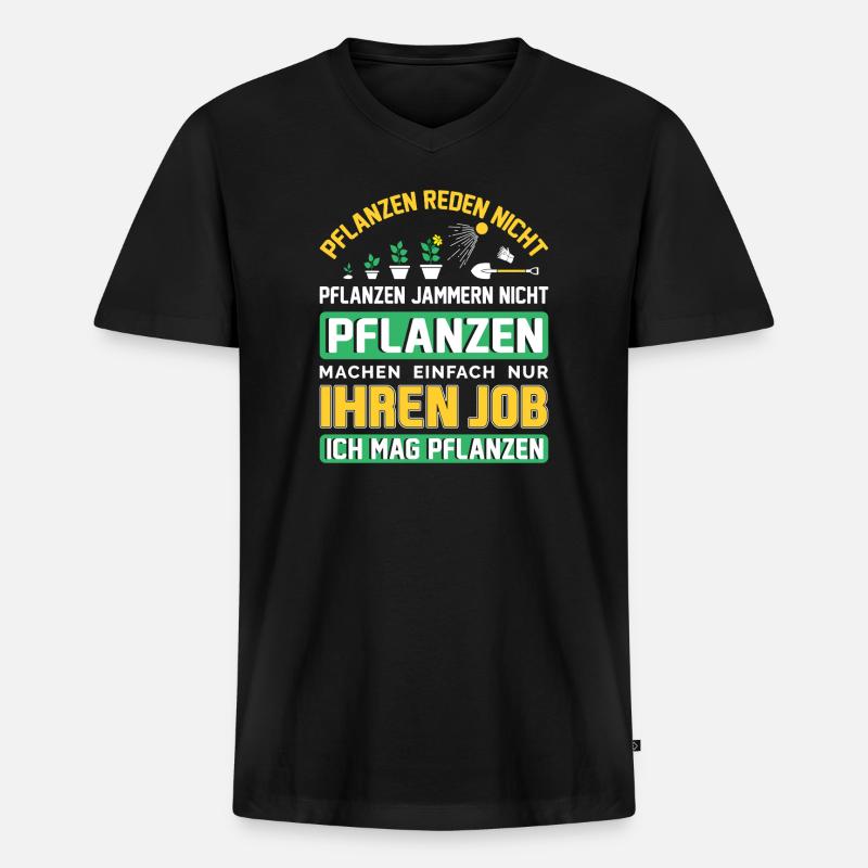 Garten Gärtner Gärtnern Gartenarbeit Gartenarbeit - Männer Premium Bio T-Shirt mit V-Ausschnitt - Schwarz