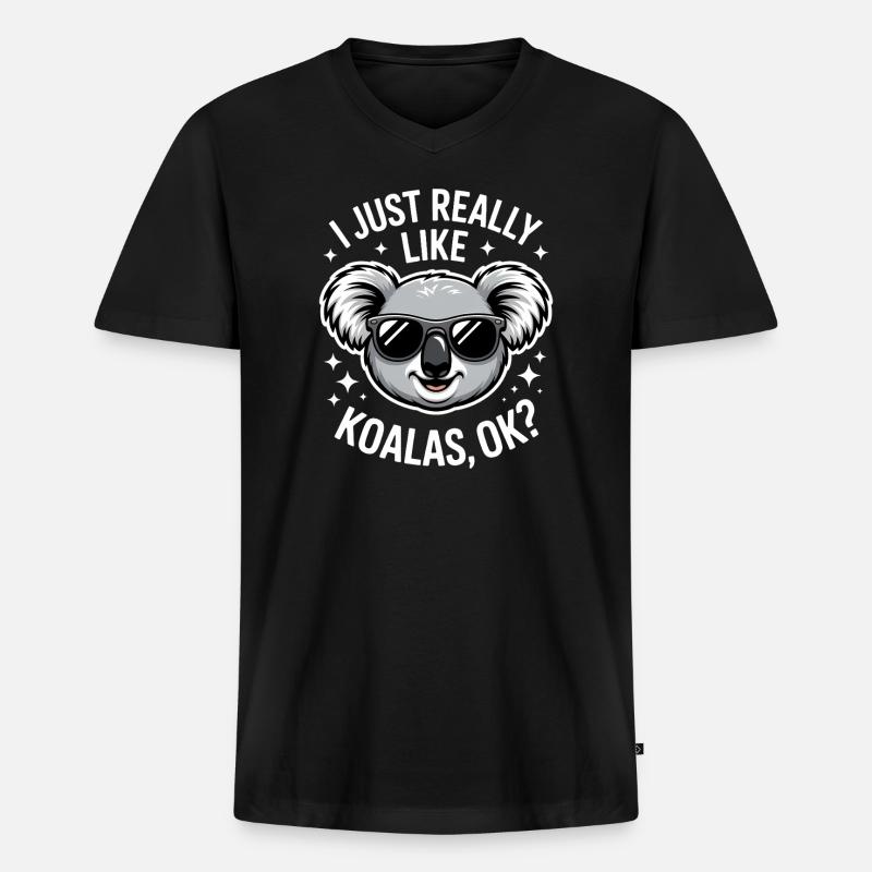 Koala Spruch Koalas Lustiges Koala Geschenk - Männer Premium Bio T-Shirt mit V-Ausschnitt - Schwarz