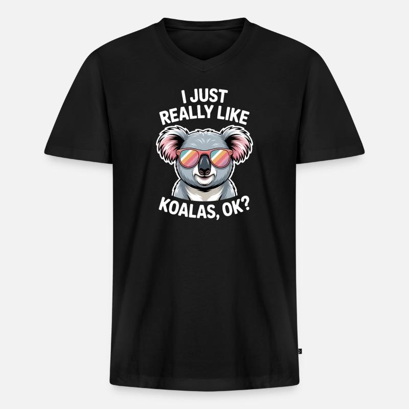 Koala Spruch Koalas Lustiges Koala Geschenk - Männer Premium Bio T-Shirt mit V-Ausschnitt - Schwarz