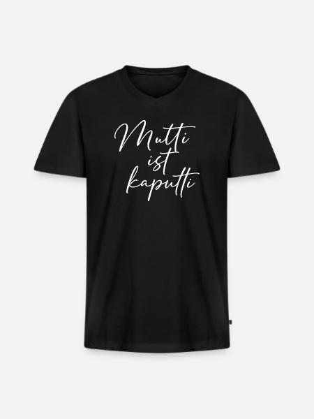 Mom is broken (white) / hand lettering design - Men's Premium Organic T-shirt with V-neck - black
