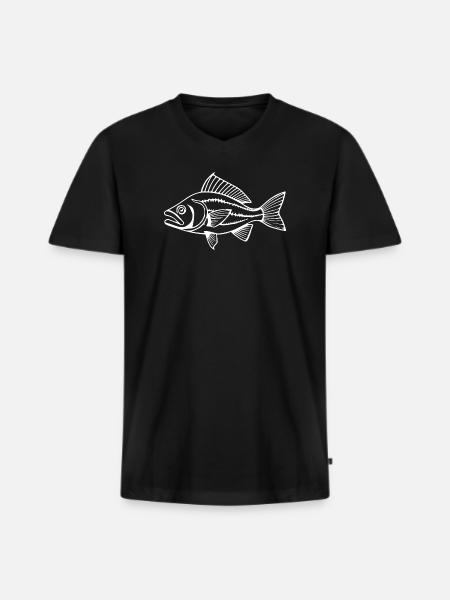 Fish Angler T-shirt Gift Angler - Men's Premium Organic T-shirt with V-neck - black