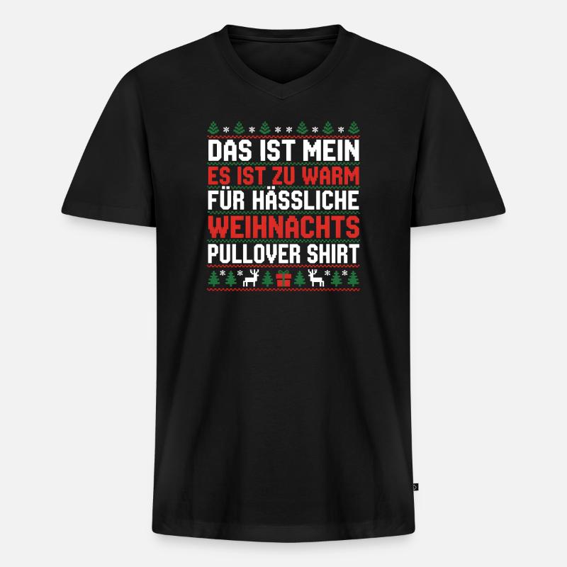 Weihnachten - Männer Premium Bio T-Shirt mit V-Ausschnitt - Schwarz