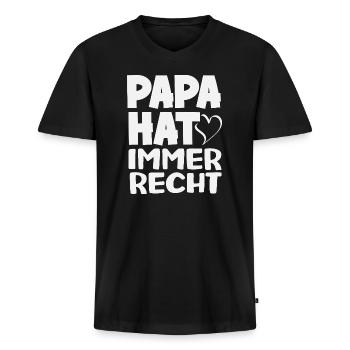 Lustiges Vatertag Geschenk Papa Bier - Männer Premium Bio T-Shirt mit V-Ausschnitt - Schwarz - Vorne - Nico (187cm)