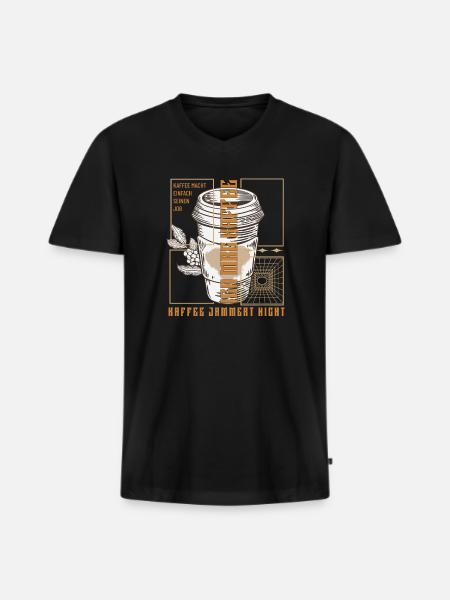 Coffee just does its job retro - Men's Premium Organic T-shirt with V-neck - black