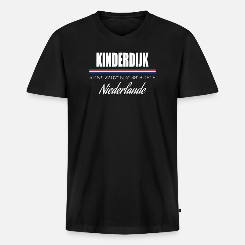Kinderdijk - Männer Premium Bio T-Shirt mit V-Ausschnitt - Schwarz
