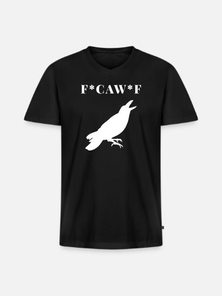 FCAWF Funny Crow Bird Design - Men's Premium Organic T-shirt with V-neck - black