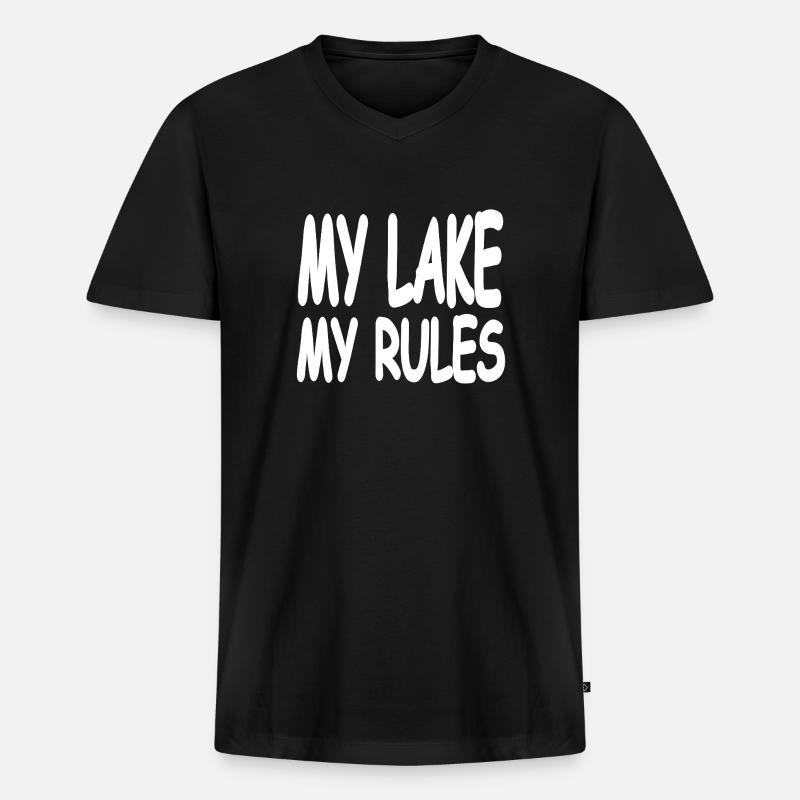 See - Männer Premium Bio T-Shirt mit V-Ausschnitt - Schwarz