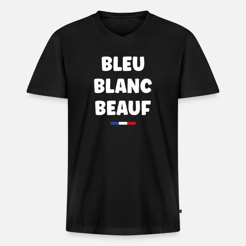 beauf - Männer Premium Bio T-Shirt mit V-Ausschnitt - Schwarz