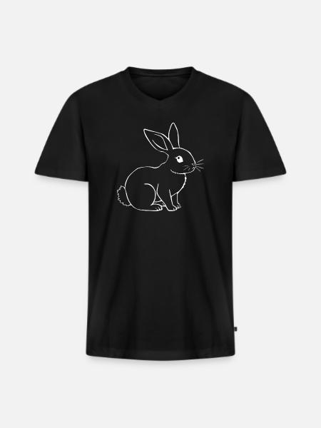 Rabbit Bunny Bunny Dwarf Rabbit Gift - Men's Premium Organic T-shirt with V-neck - black
