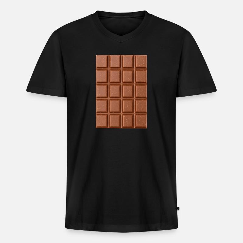 Schokolade - Männer Premium Bio T-Shirt mit V-Ausschnitt - Schwarz