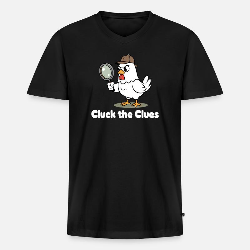 Cluck der Spürnase - Männer Premium Bio T-Shirt mit V-Ausschnitt - Schwarz