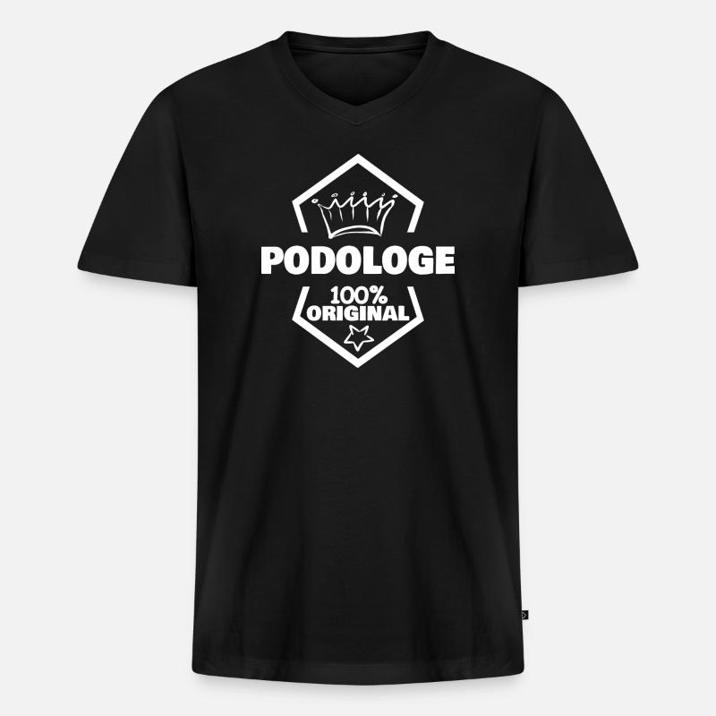 Podologe - Männer Premium Bio T-Shirt mit V-Ausschnitt - Schwarz