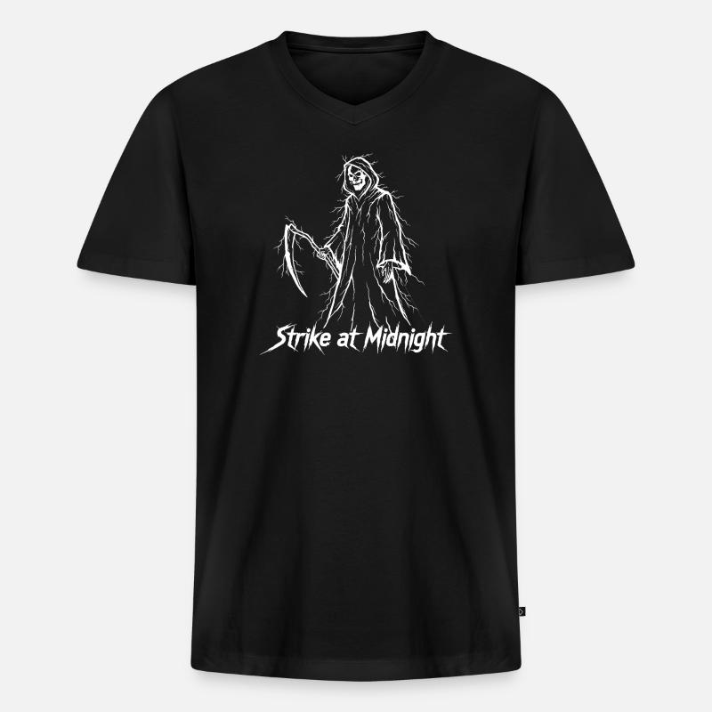 Strike at Midnight - Männer Premium Bio T-Shirt mit V-Ausschnitt - Schwarz