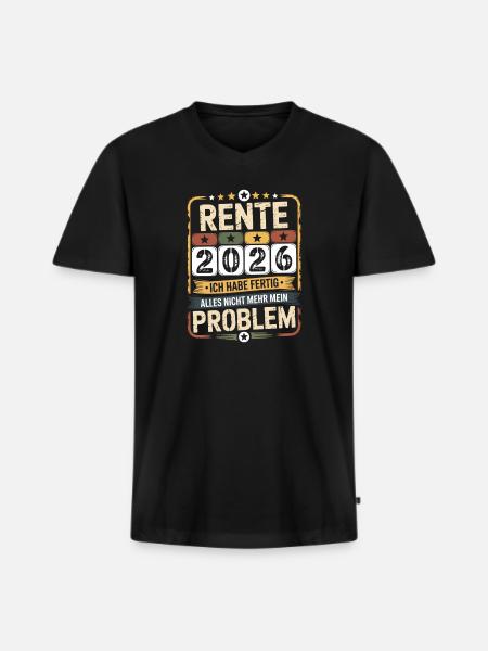 Pension 2026 – Peace at last - Men's Premium Organic T-shirt with V-neck - black