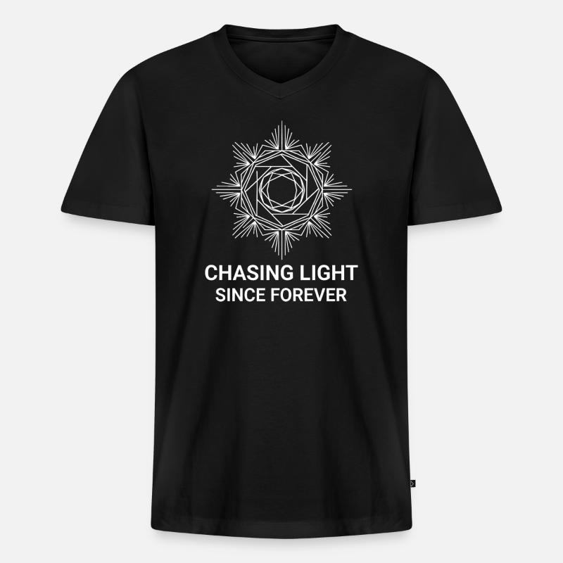 Chasing Light Since Forever - Men's Premium Organic T-shirt with V-neck - black