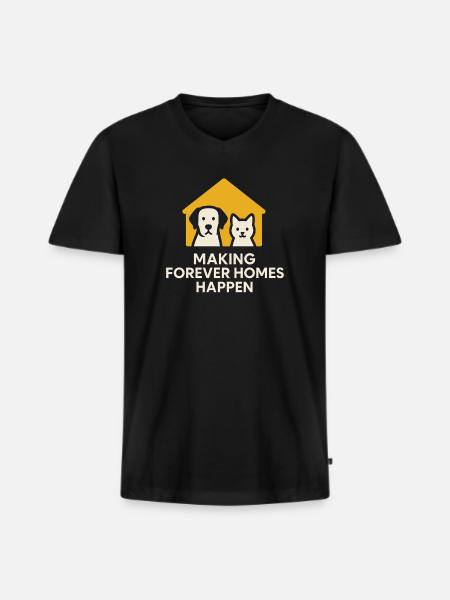 Adoption Day Pet Rescue Shelter - Men's Premium Organic T-shirt with V-neck - black