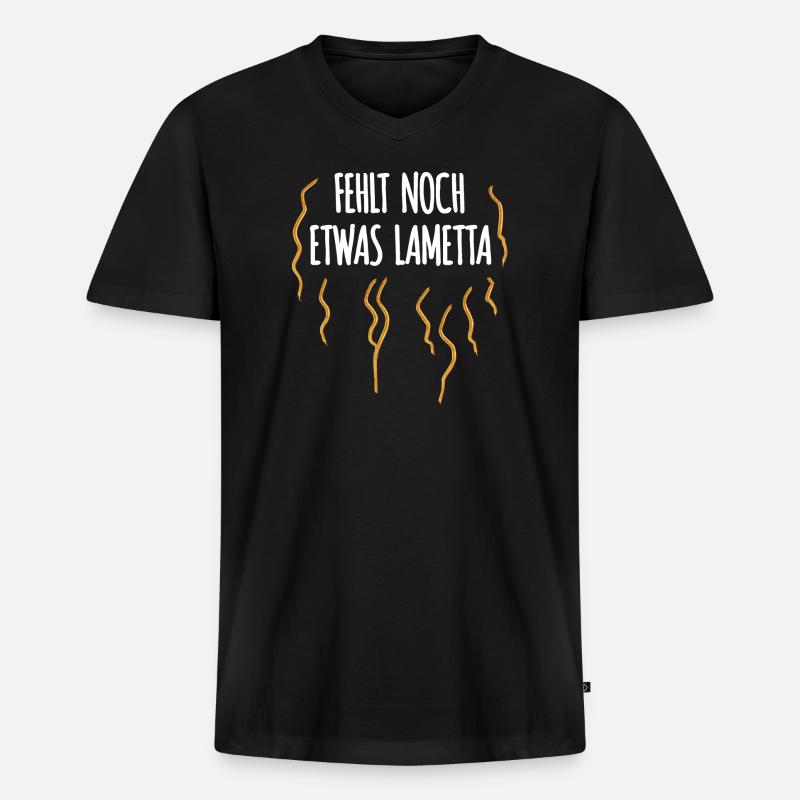 Fehlt Noch Etwas Lametta - Männer Premium Bio T-Shirt mit V-Ausschnitt - Schwarz