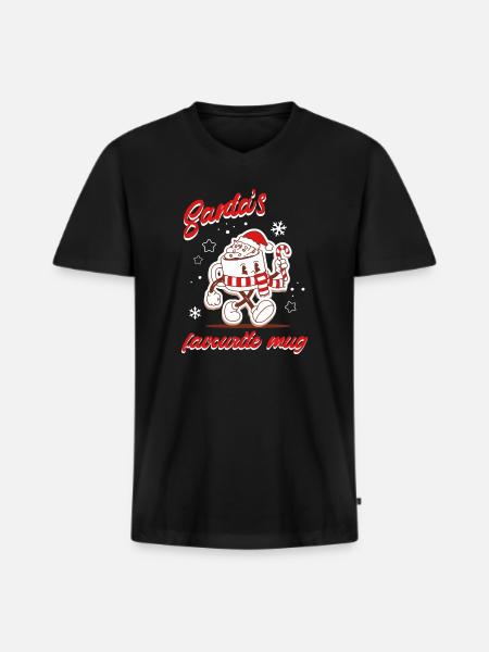 Favorite Santa's Mug - Men's Premium Organic T-shirt with V-neck - black