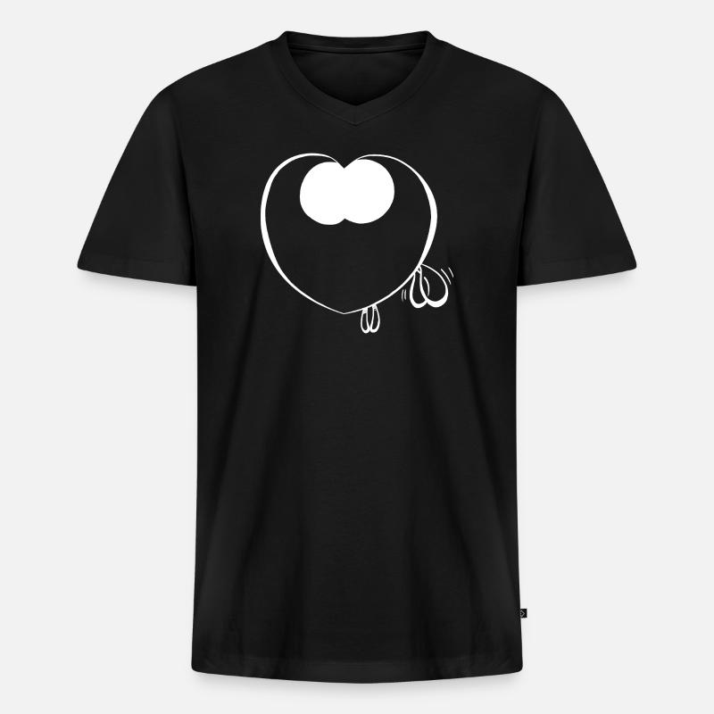 Filou kro muht - Männer Premium Bio T-Shirt mit V-Ausschnitt - Schwarz