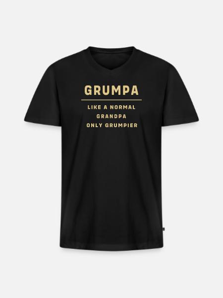 Opa Großvater Enkel Enkelkind Opi - Männer Premium Bio T-Shirt mit V-Ausschnitt - Schwarz