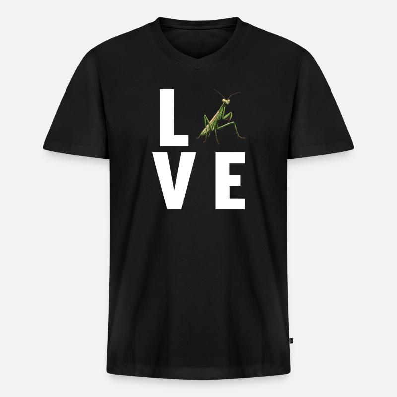 Gottesanbeterinnen Gottesanbeterin - Männer Premium Bio T-Shirt mit V-Ausschnitt - Schwarz