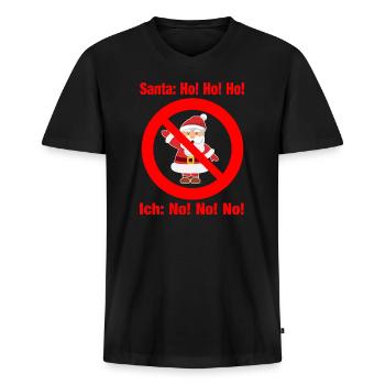 Weihnachtsmuffel Anti Weihnachten Weihnachtshasser - Männer Premium Bio T-Shirt mit V-Ausschnitt - Schwarz - Vorne - Nico (187cm)